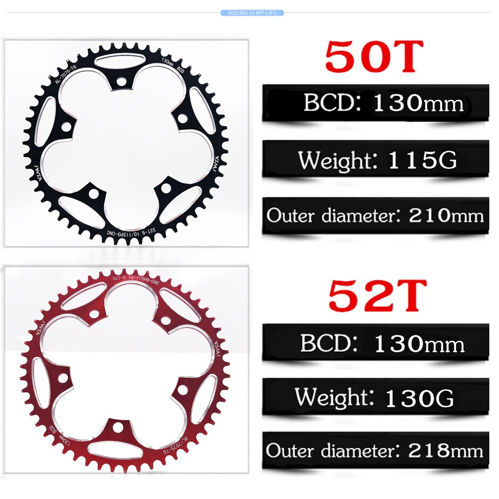 RondeSmalleBredeKettingbladRacefietsFiets130BCD50T52T54T56T58T60TCrankstelTandplaatonderdelen130Bcd-1005001298143644