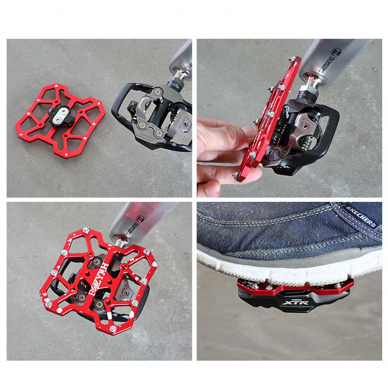 UniverseleCliplessNaarPlatformAdaptersSchoenplatenPedaalVoorSpdShimanoSpeedplayBikeCycleFietsPedaalP-4001365089424