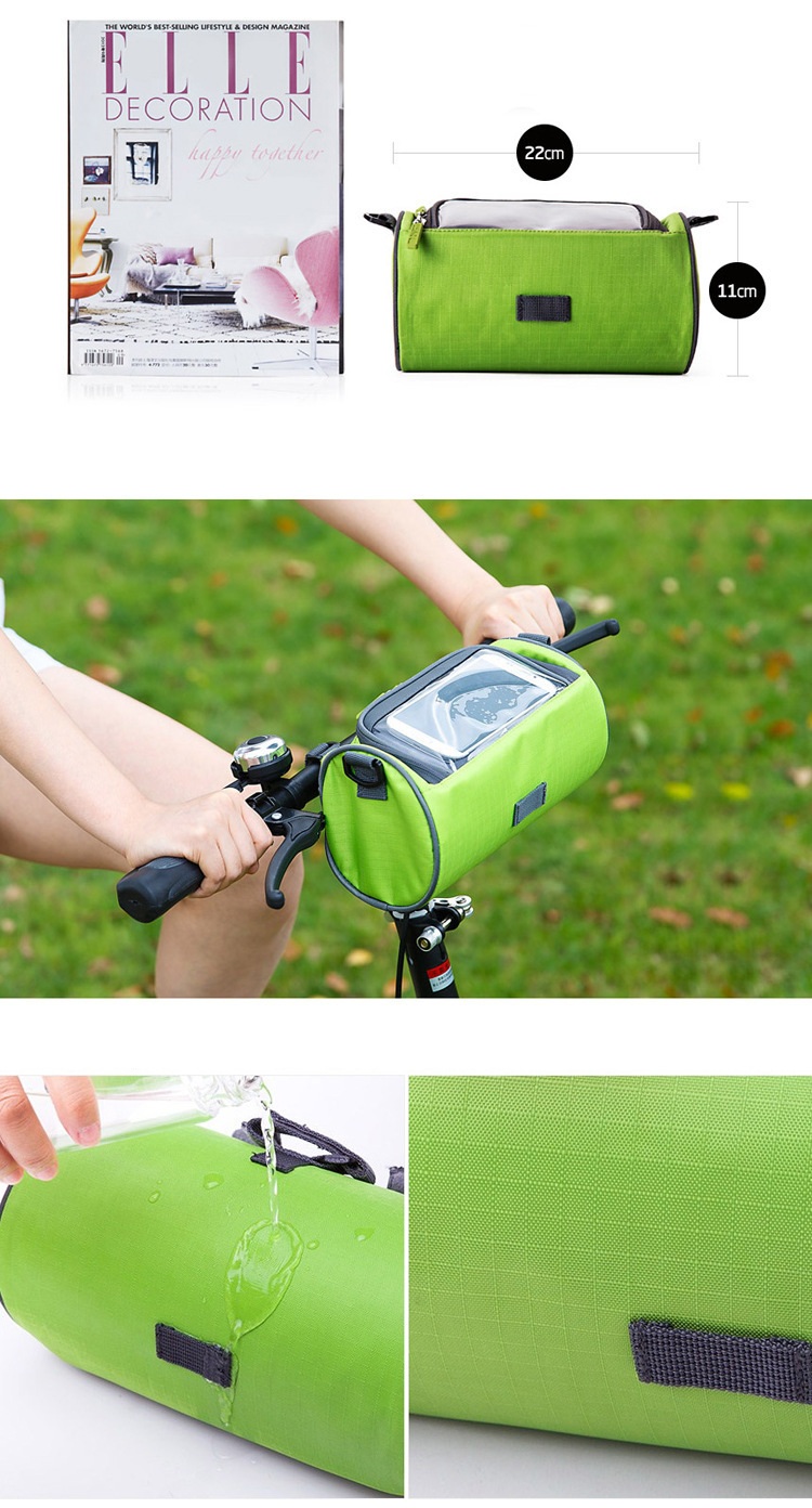 WaterproofBicycleBagsFrontTubePanniersTouchScreenCyclingPhoneBagCaseMountainBikeHandlebarPhonePouch-32911297065