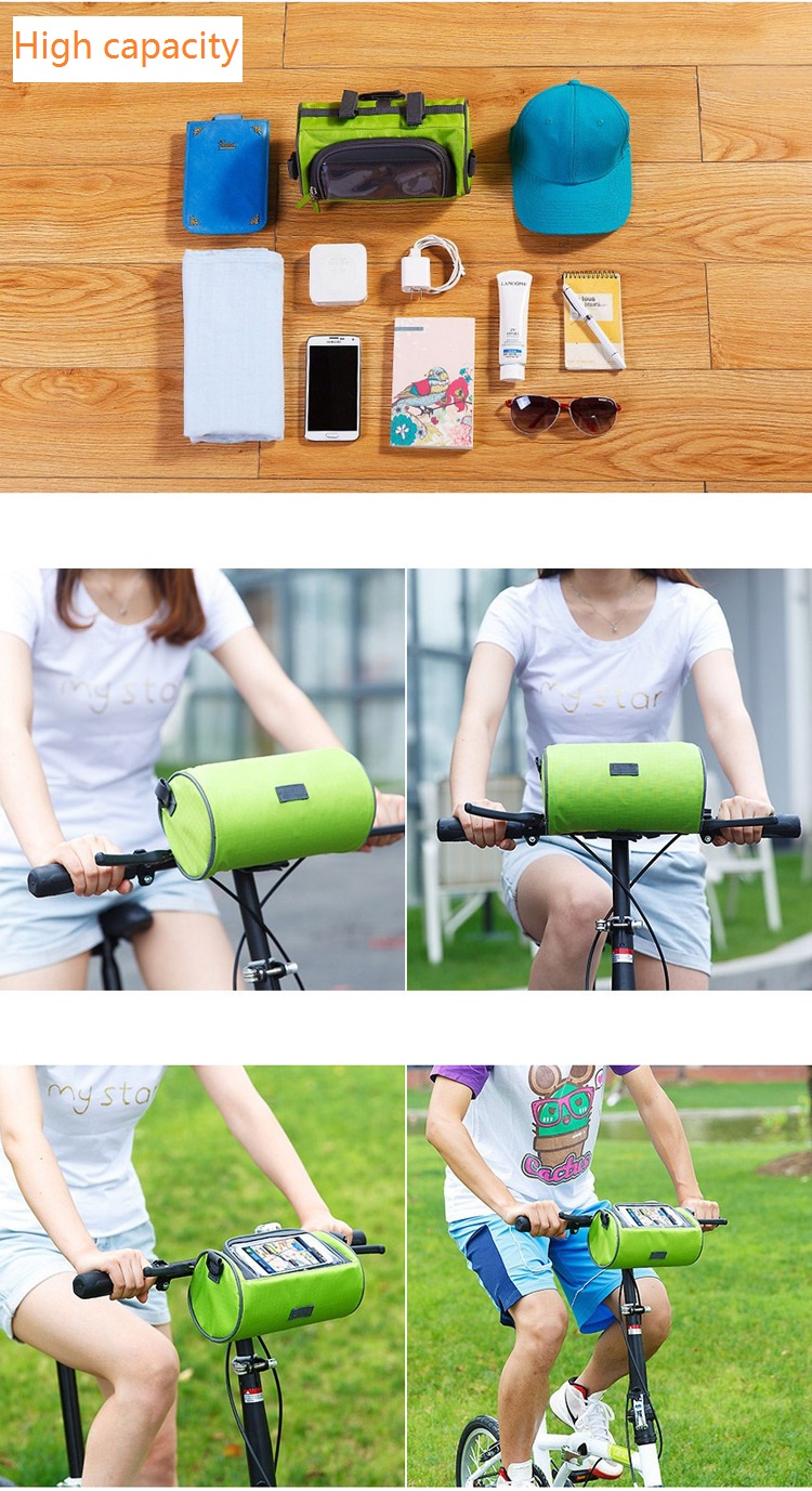 WaterproofBicycleBagsFrontTubePanniersTouchScreenCyclingPhoneBagCaseMountainBikeHandlebarPhonePouch-32911297065