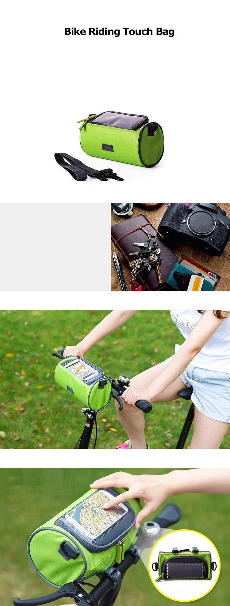 WaterproofBicycleBagsFrontTubePanniersTouchScreenCyclingPhoneBagCaseMountainBikeHandlebarPhonePouch-32911297065