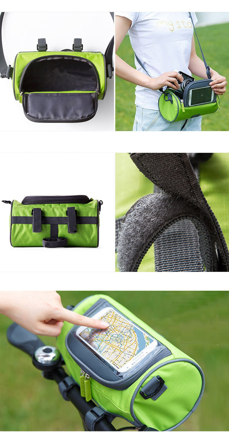 WaterproofBicycleBagsFrontTubePanniersTouchScreenCyclingPhoneBagCaseMountainBikeHandlebarPhonePouch-32911297065
