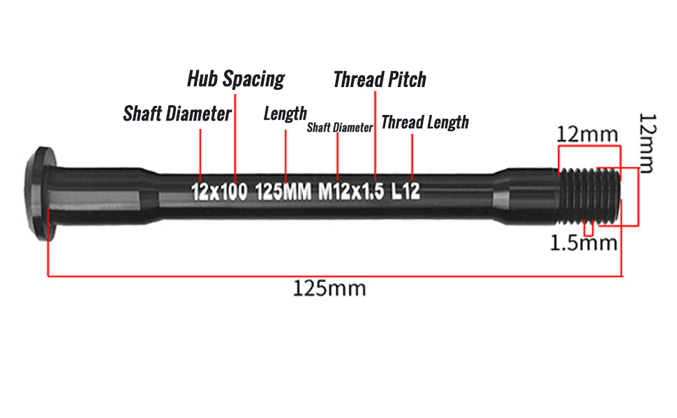bike hub thru axle size confirm